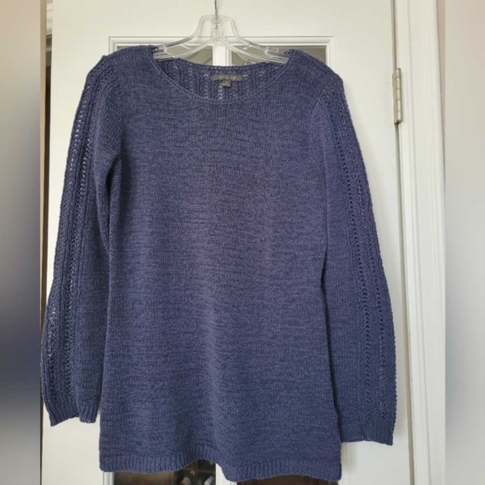 Rachel Zoe Karla open‎ work crew neck sweater size medium